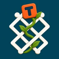 The Trellis app icon: an orange letter tile on a vine-covered trellis